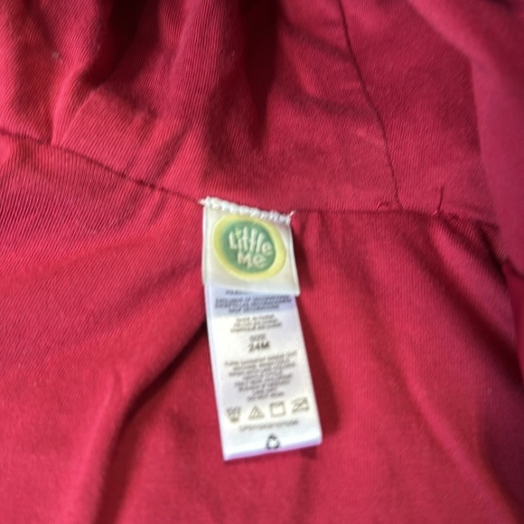 Little Me 24 Months Burgundy Rain Jacket with Multi-Colored Polka Dots - Picture 4 of 7